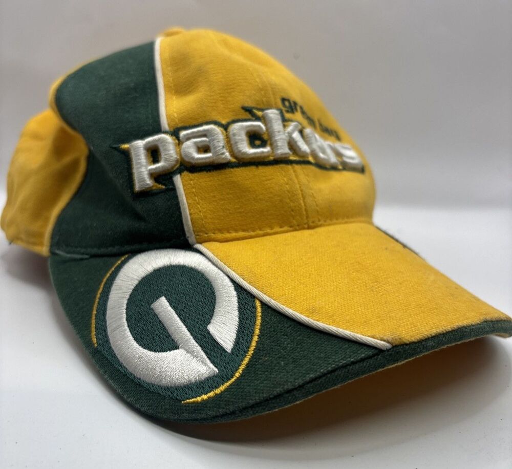 VTG Reebok NFL Pro Line Green Bay Packers Adjustable Hat Cap Stitch Embroidered